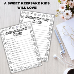 All About My Mom Questionnaire | Mother's Day Kids Activity |  Gift for Mom (Instant Download)