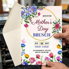 Floral Mother’s Day Brunch Invitation Template | Editable Canva 5x7 Peony Invite | Personalized Digital Mother’s Day Brunch & Bubbly