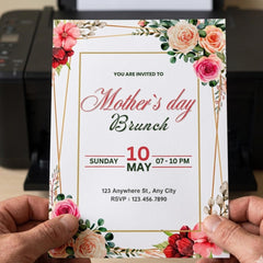 Mother's Day Brunch Invitation | Editable Canva Template | 5x7 Floral Brunch & Bubbly E-Invite | Printable Personalized Peony Garden Party