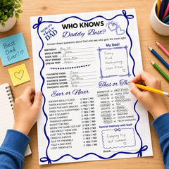 Who Knows Daddy Best Printable | Father’s Day Game & All About My Dad Activity | Dad