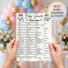 Baby Shower Trivia Game Printable  | Baby Shower Games, Baby Trivia Quiz, Gender Neutral Activity, Instant Download