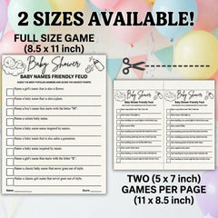 Baby Shower Family Feud Game | Printable Bundle | 3 Unique Versions, Answer Keys Included, Baby Shower Activity