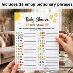 Baby Shower Emoji Game Printable  | Emoji Pictionary Baby Shower Activity, Instant Download, 2 Sizes Included